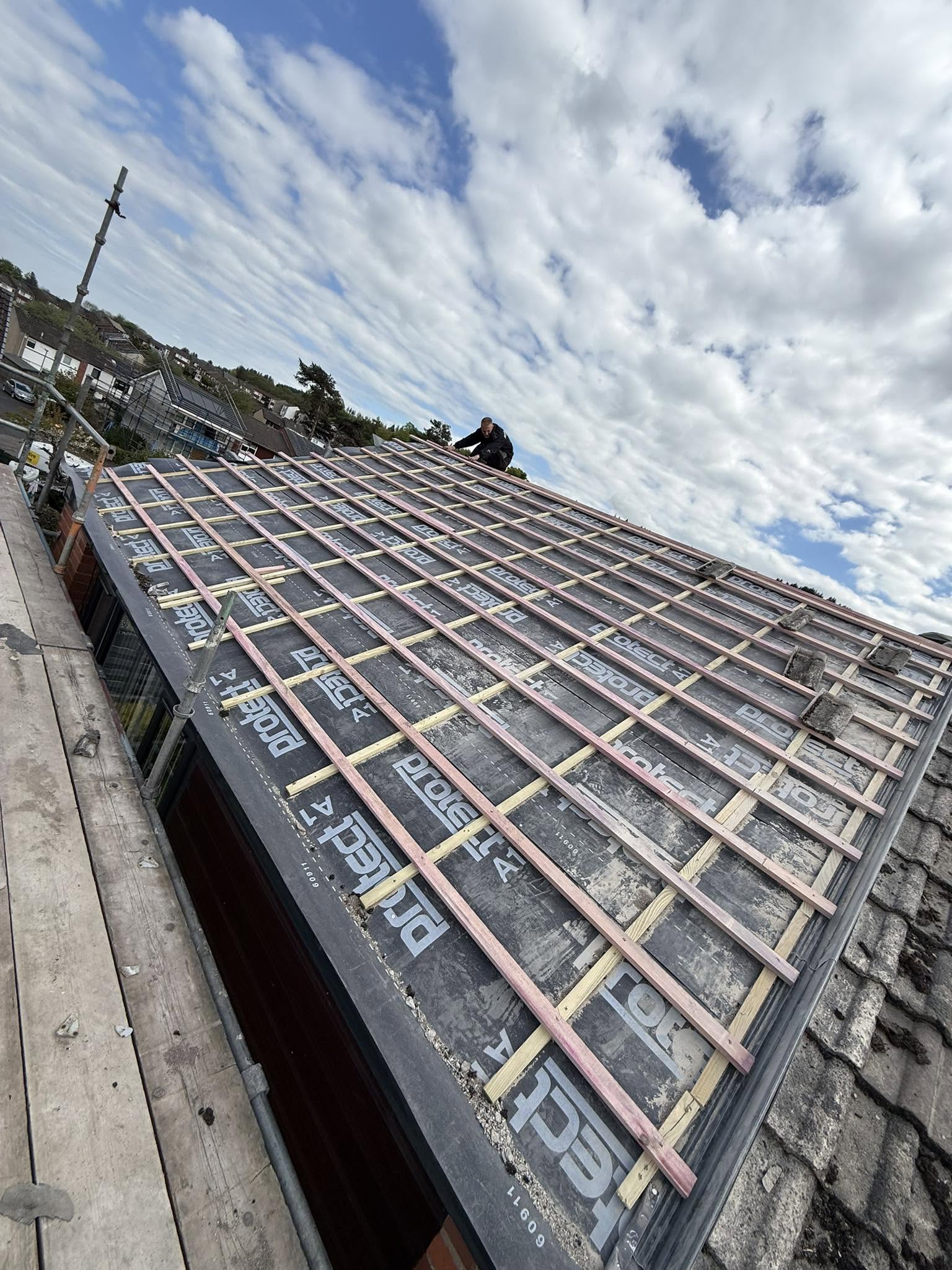 New roof battens and felt, Ayrshire