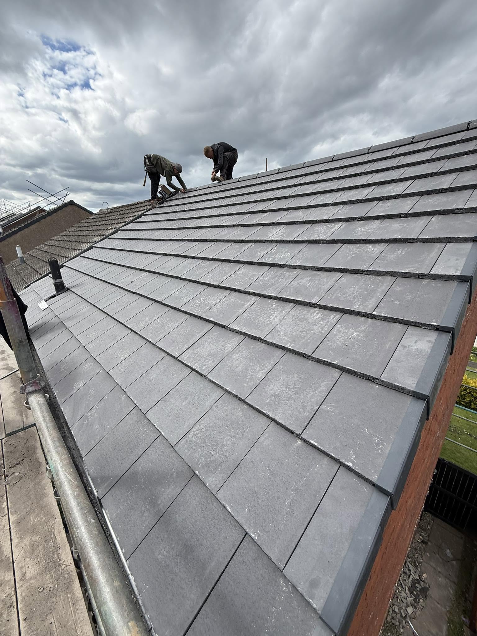 New slate roof installation, Ayrshire